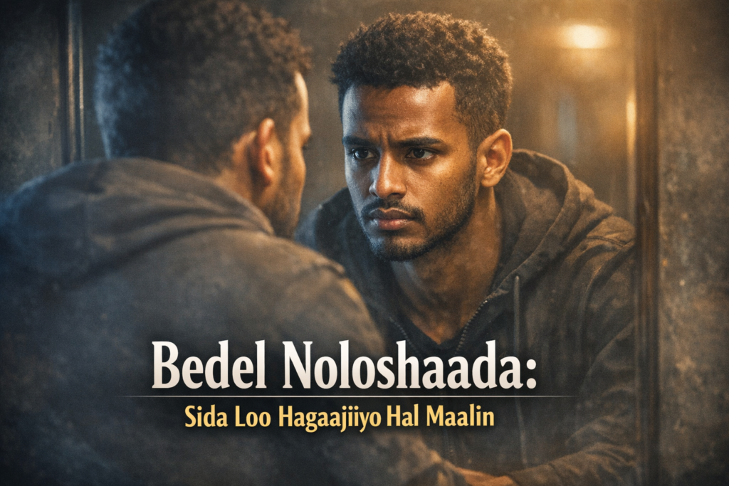 Bedel Noloshaada: Sida Loo Hagaajiyo Hal Maalin Qof dhalinyaro ah oo eegaya muraayad isagoo si dhab ah uga fakaraya yoolkiisa iyo mustaqbalkiisa.