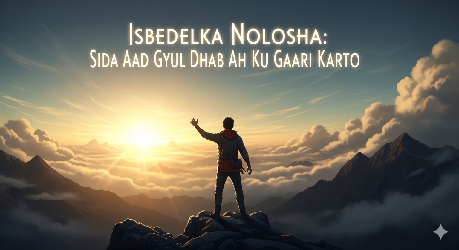 Qof dhalinyaro ah oo taagan meel sare isagoo eegaya qorrax soo baxeysa, taasoo u taagan rajo iyo guul cusub.