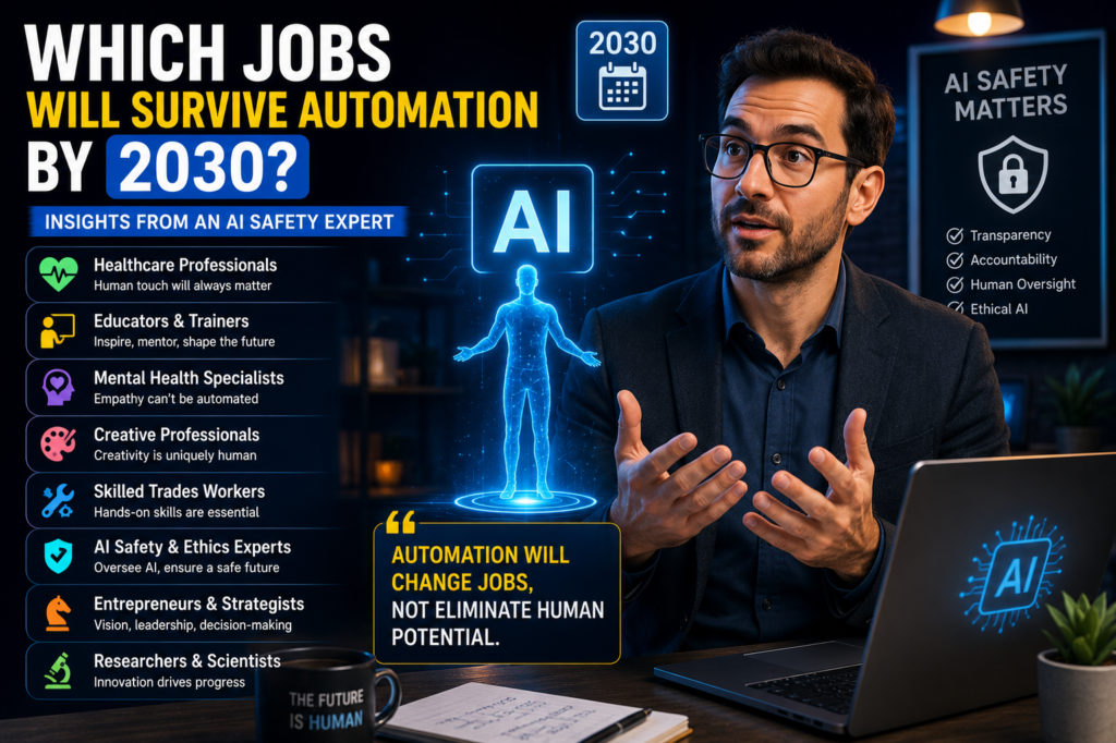 AI safety expert discussing which jobs could survive automation by 2030